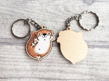 Load image into Gallery viewer, Otter keyring, cute tag, wooden otter key chain, eco friendly charm
