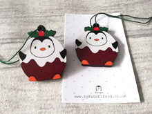 Load image into Gallery viewer, Penguin pudding Christmas decoration
