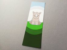 Load image into Gallery viewer, Rhino bookmark, rhinoceros page marker, bookmark gift, book lover
