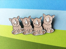 Load image into Gallery viewer, Resilient rhino enamel pin, positive gift, you are stronger than you know, positive pin

